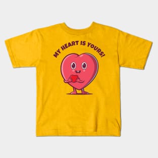 My heart is yours - love heart (on light colors) Kids T-Shirt